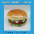 2016 popular hamburger shaped ceramic money coin bank